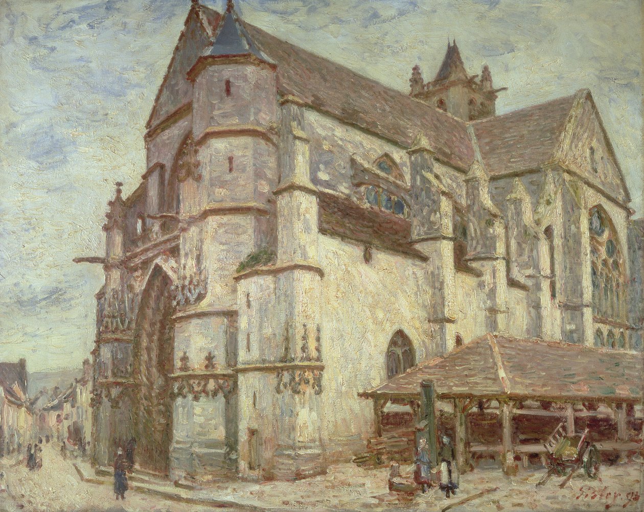 Kirken i Moret, Frosty Weather, 1893 av Alfred Sisley