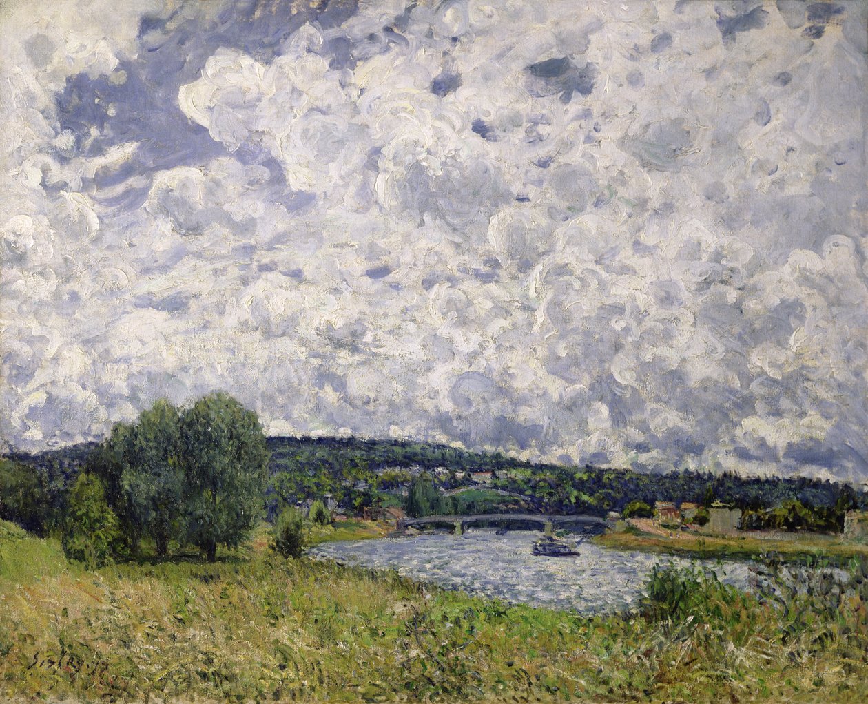 Seinen ved Suresnes, 1877 av Alfred Sisley