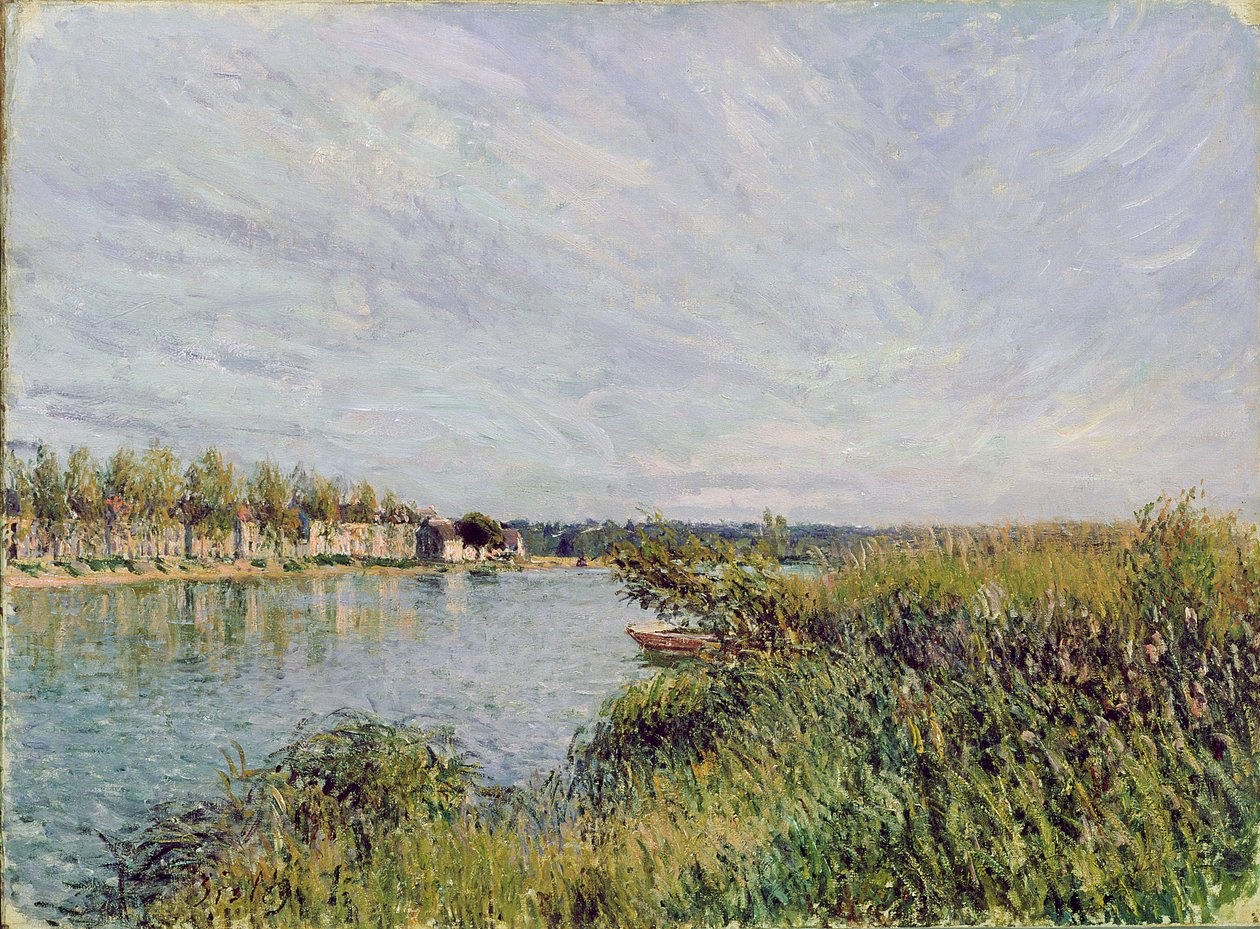 Utsikt over Saint-Mammes, ca. 1880 av Alfred Sisley