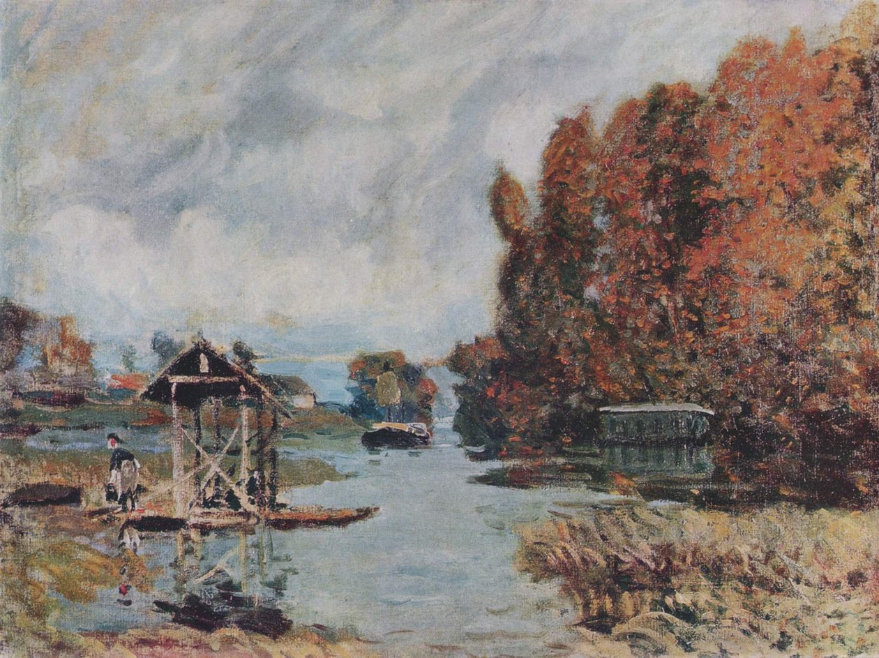 Vaskerier fra Bougival av Alfred Sisley