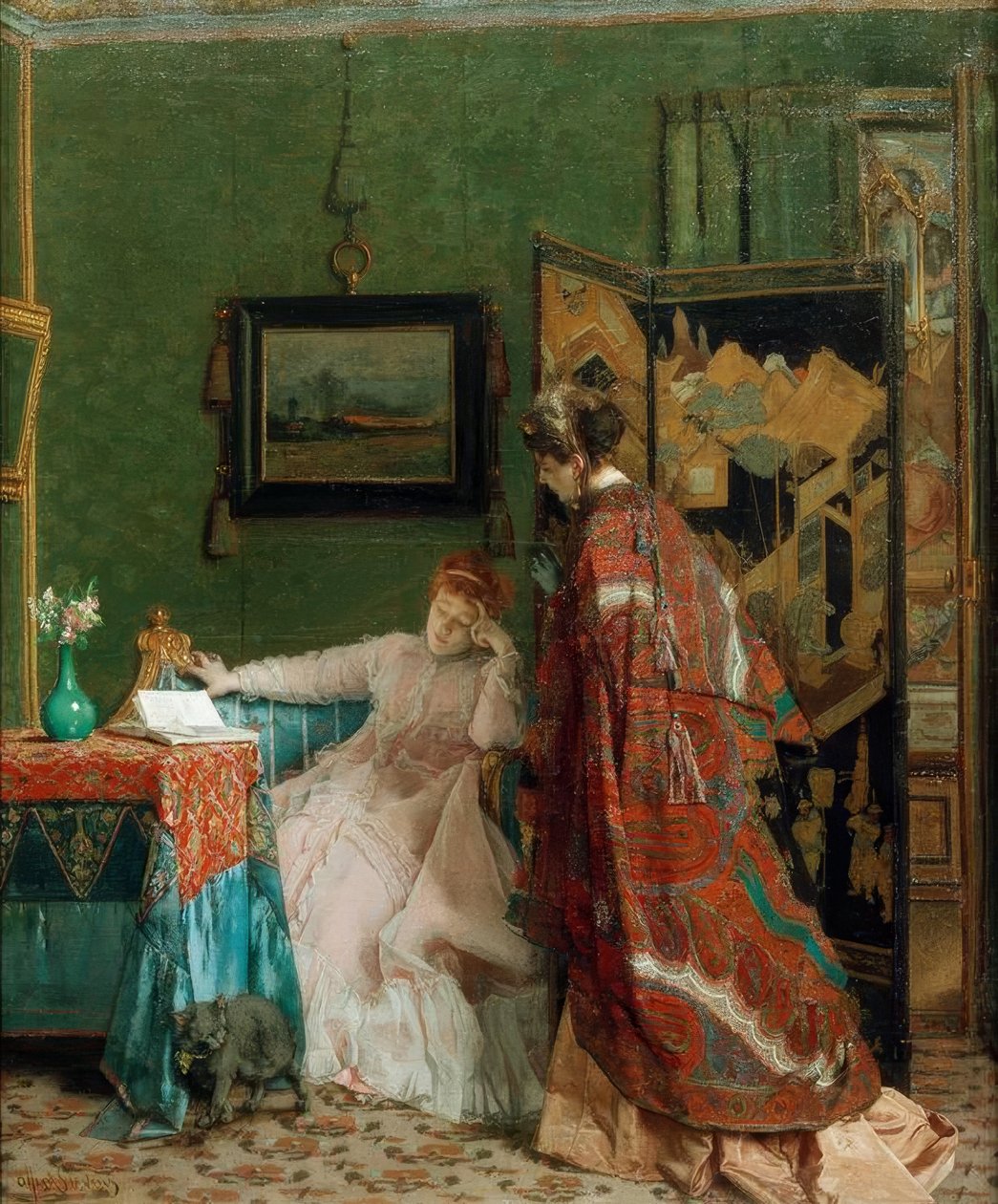 A.Stevens, Nonchalance eller The Visit av Alfred Emile Stevens