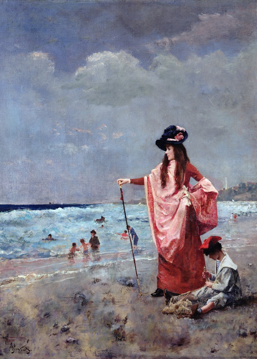På stranda av Alfred Emile Stevens