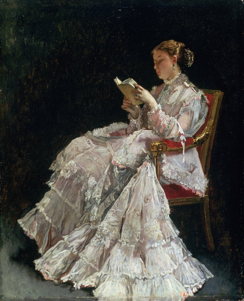 Leseren, ca. 1860 av Alfred Emile Stevens