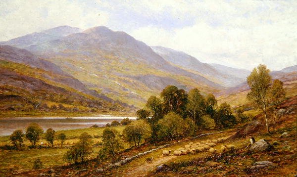 Snowdonia (mulig Lake Gwynant) av Alfred Augustus Glendening