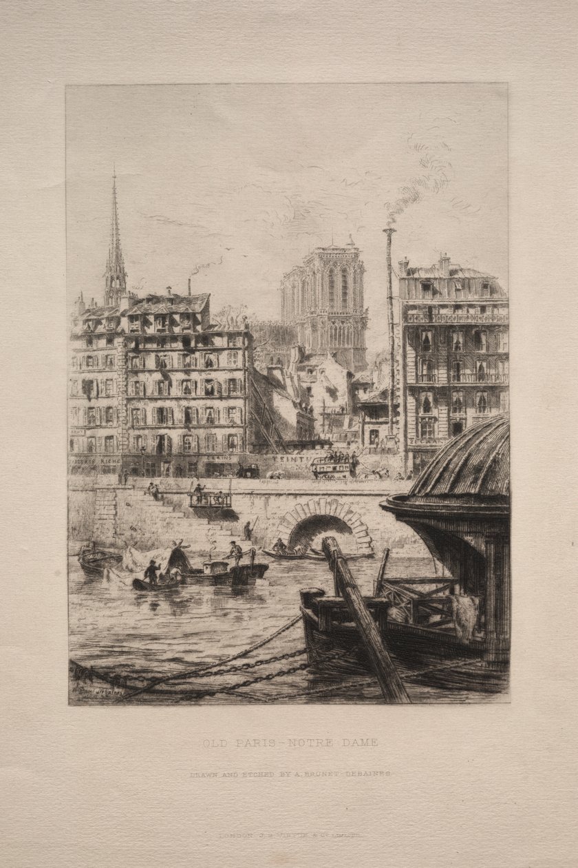 Gamle Paris: Notre Dame av Alfred Brunet Debaines