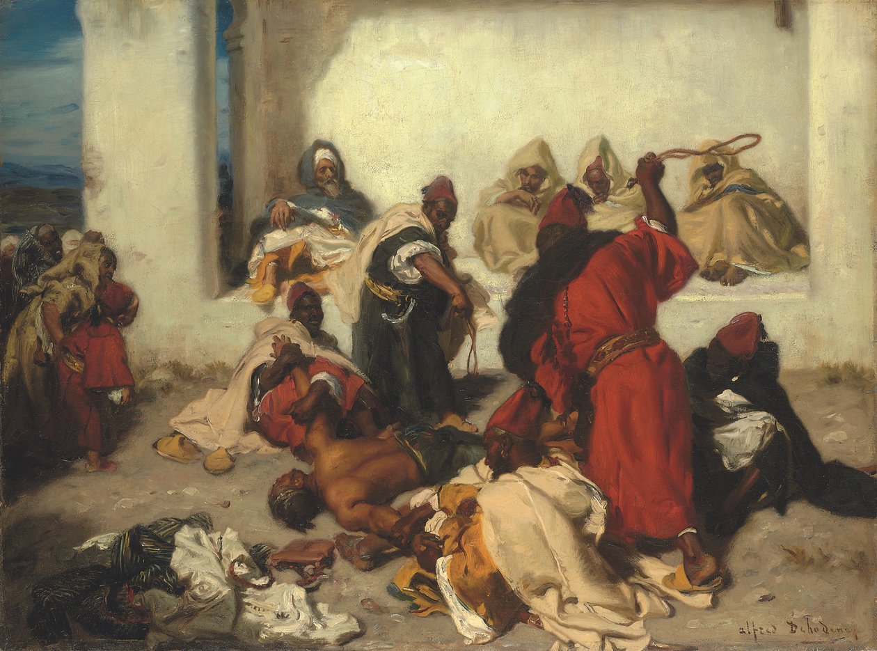 Den fangede tyven (olje på lerret) av Alfred Dehodencq