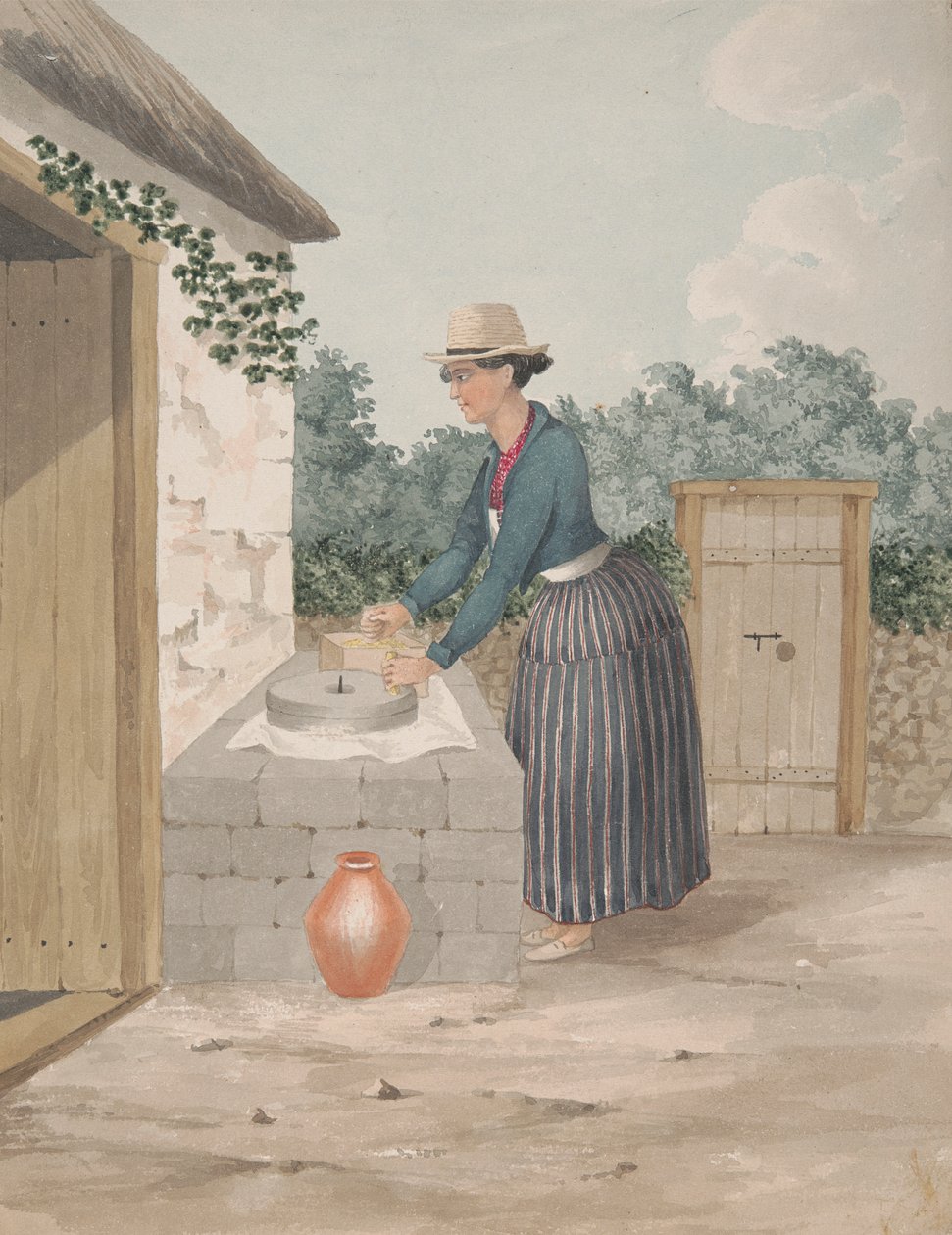 Håndfres for sliping Gofio, Tenerife av Alfred Diston