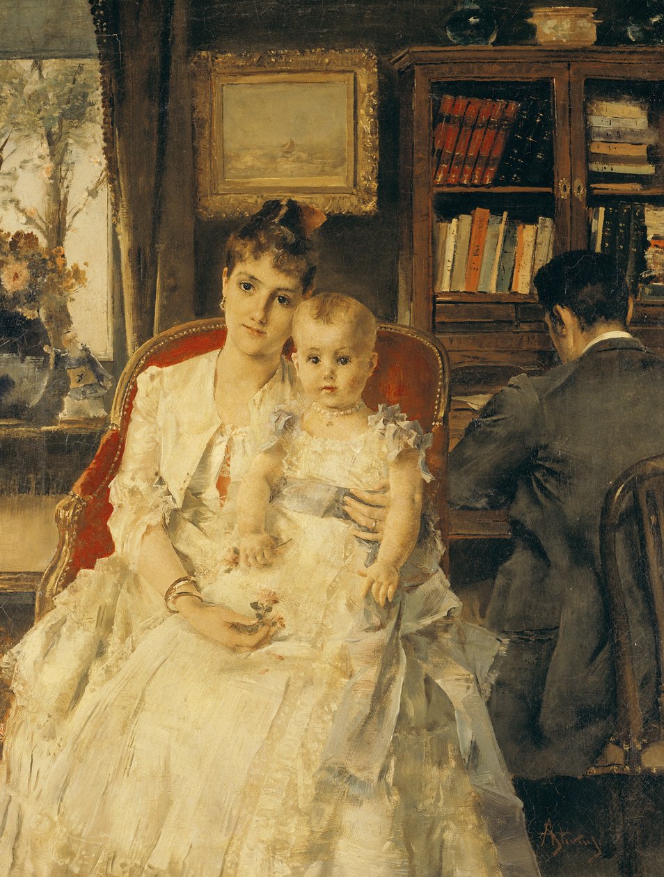 All lykke (familiescene) ca. 1880 av Alfred Emile Stevens