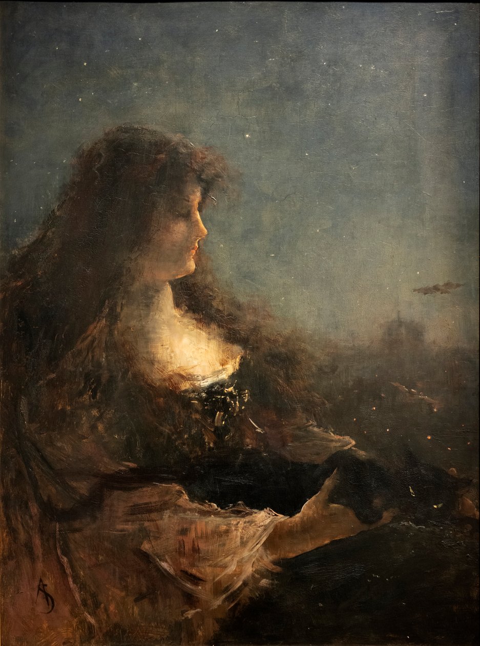 Natten, ca. 1800-tallet (maleri) av Alfred Emile Stevens