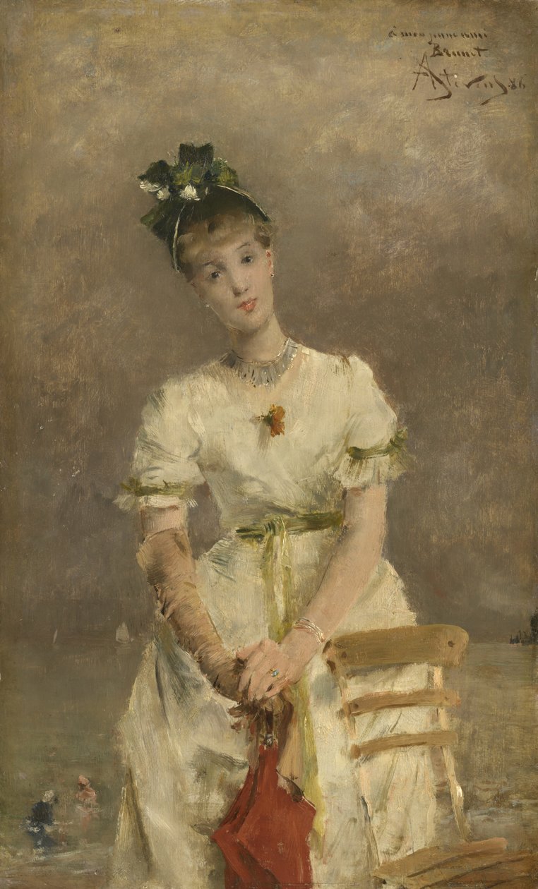 Ung kvinne ved havet, 1886 av Alfred Emile Stevens