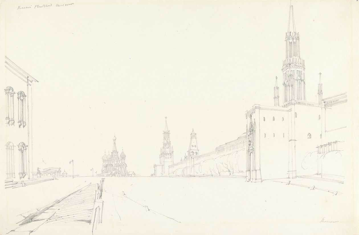 Moskva, 1827 (grafitt på papir) av Alfred Gomersal Vickers