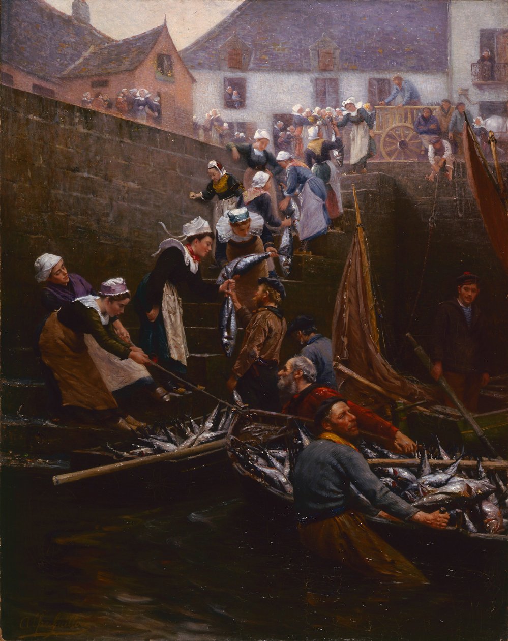 Landing av tunfisk ved Concarneau av Alfred Guillou