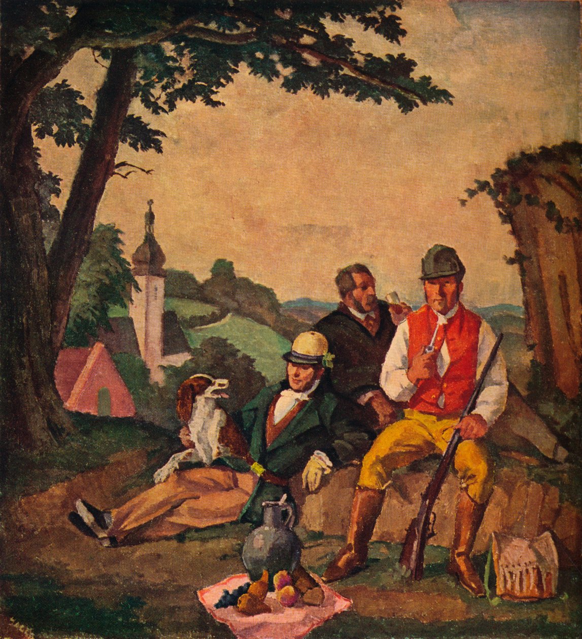 'The Hunting Picnic', c1926 av Alfred Hagel