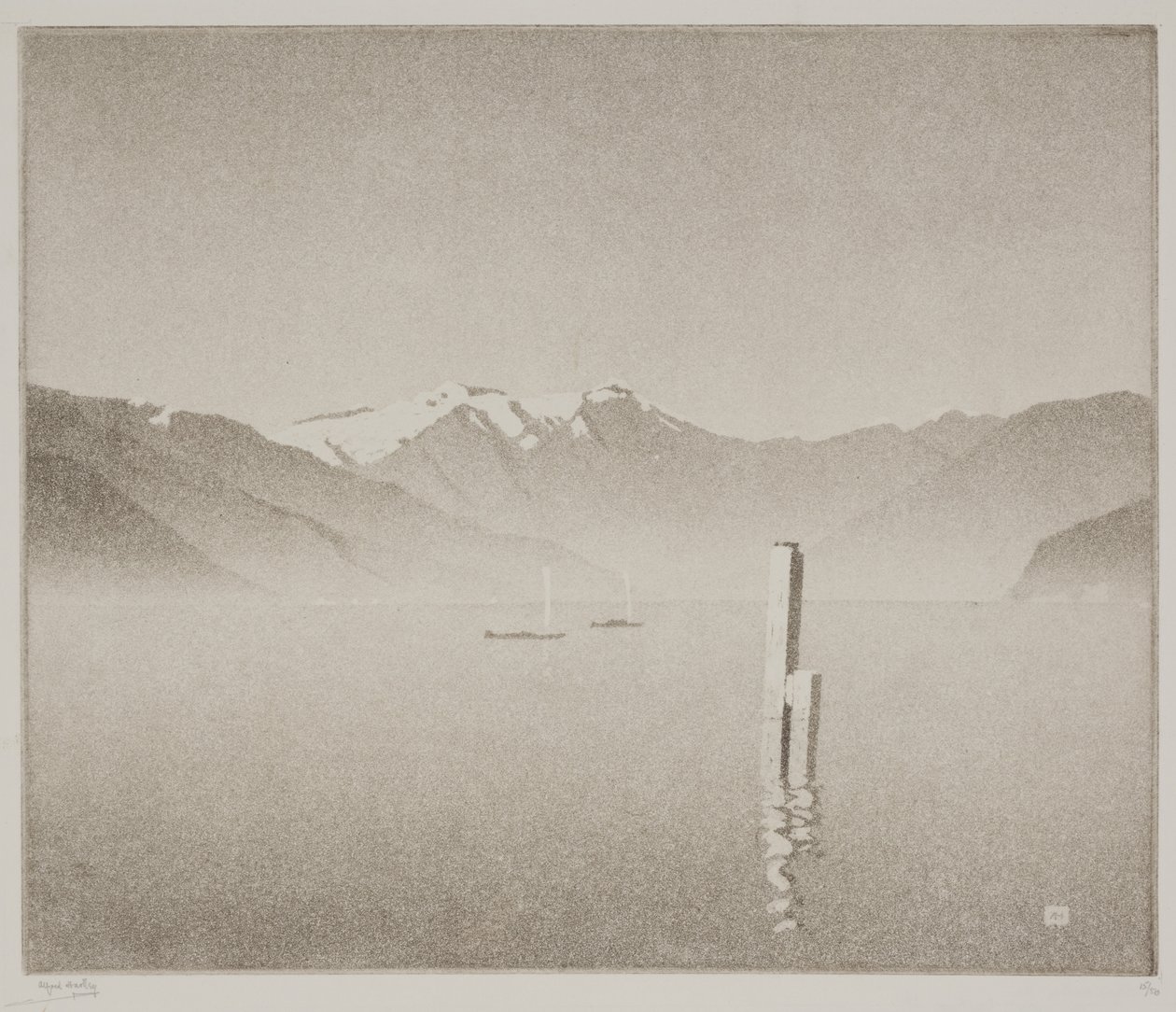 Comosjøen (akvatint) av Alfred Hartley