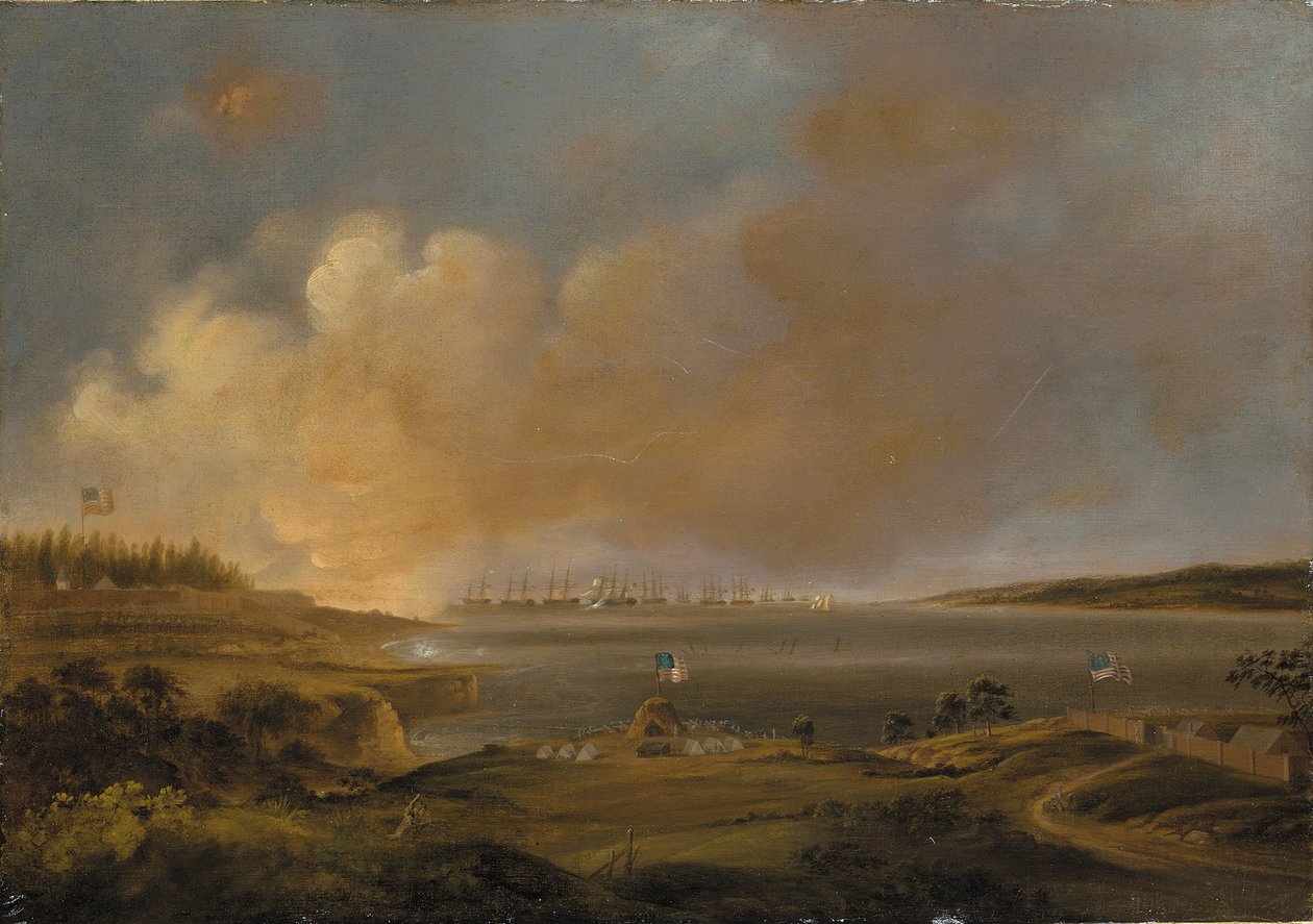 Slaget ved Fort McHenry av Alfred Jacob Miller