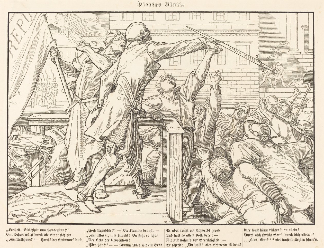 Også en dødedans IV av Alfred Rethel