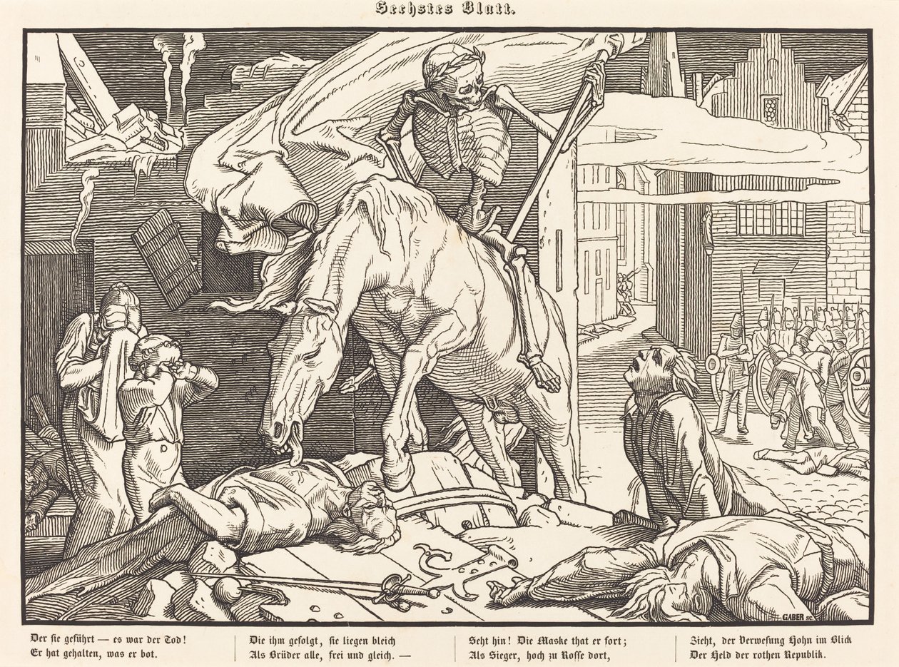 Også en dødedans VI av Alfred Rethel