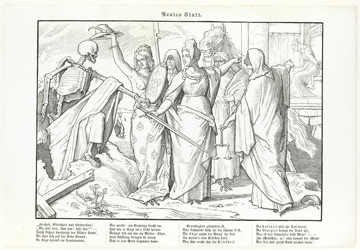 Også en dødedans, plate I av Alfred Rethel