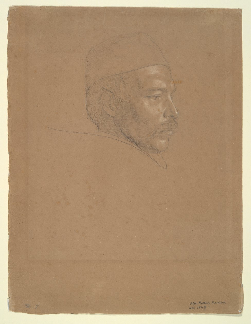 Studie av en mann av Alfred Rethel