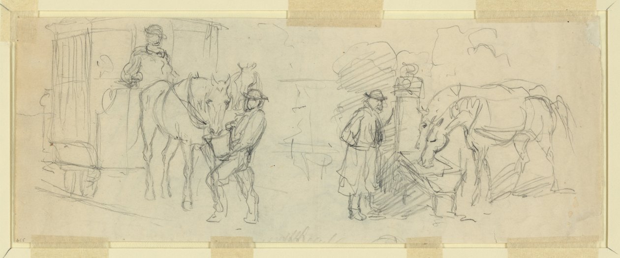 Fôring og hvile av hester av Alfred Rudolph Waud