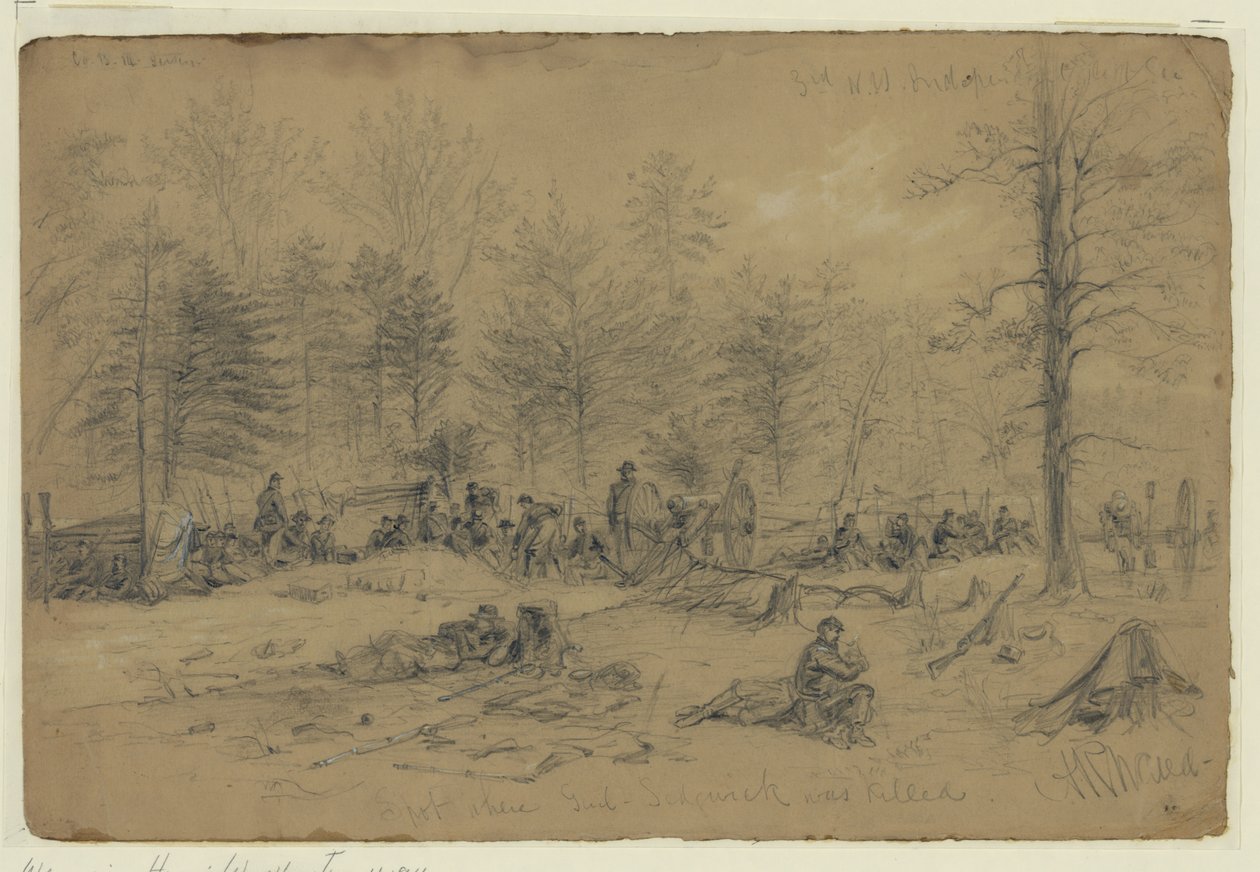 Spot hvor Genl. Sedgwick ble drept av Alfred Rudolph Waud