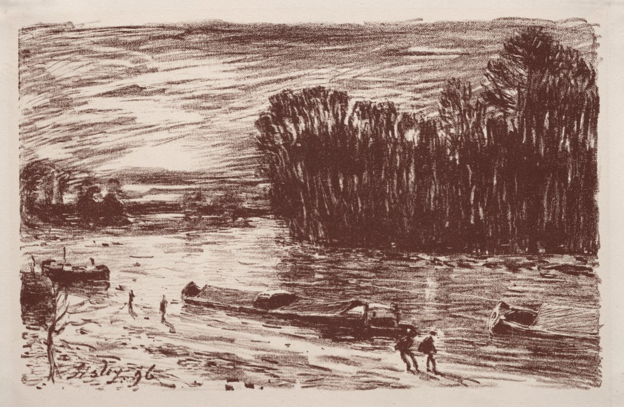 Banks of the Loing, nær Saint-Mammès, 1896. av Alfred Sisley