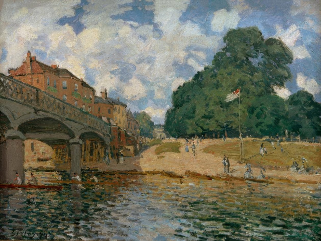 Bridge ved Hampton Court av Alfred Sisley