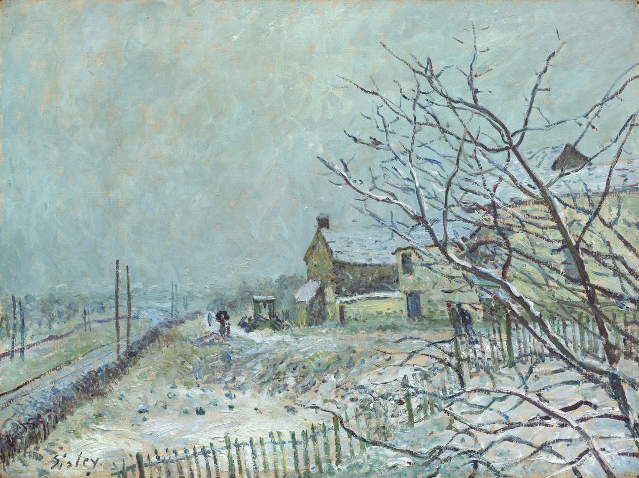 Første snø på Veneux-Nadon av Alfred Sisley