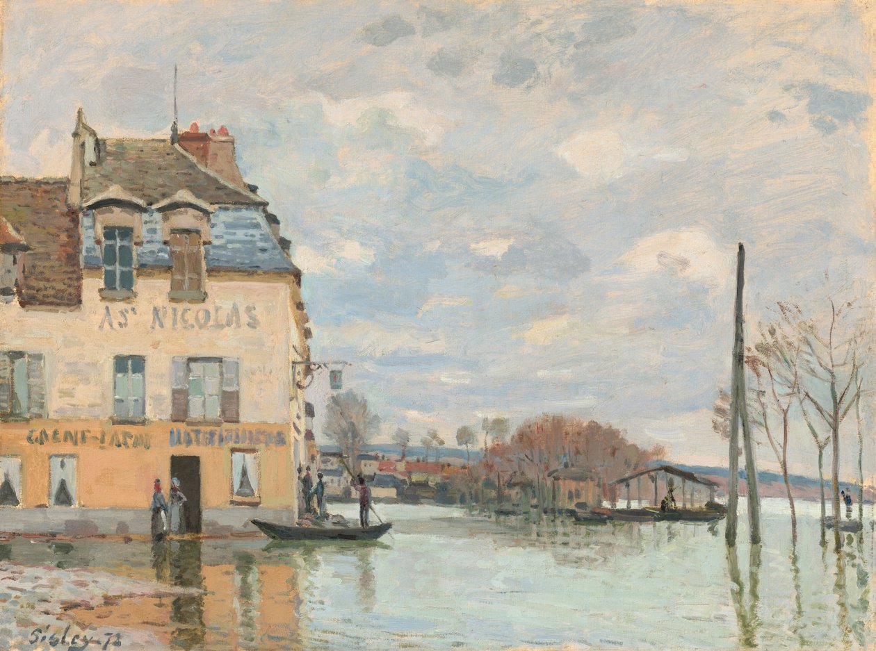 Flom ved Port-Marly av Alfred Sisley