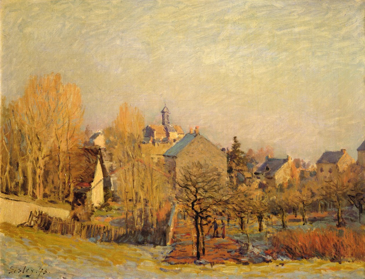 Frostig morgen i Louveciennes av Alfred Sisley