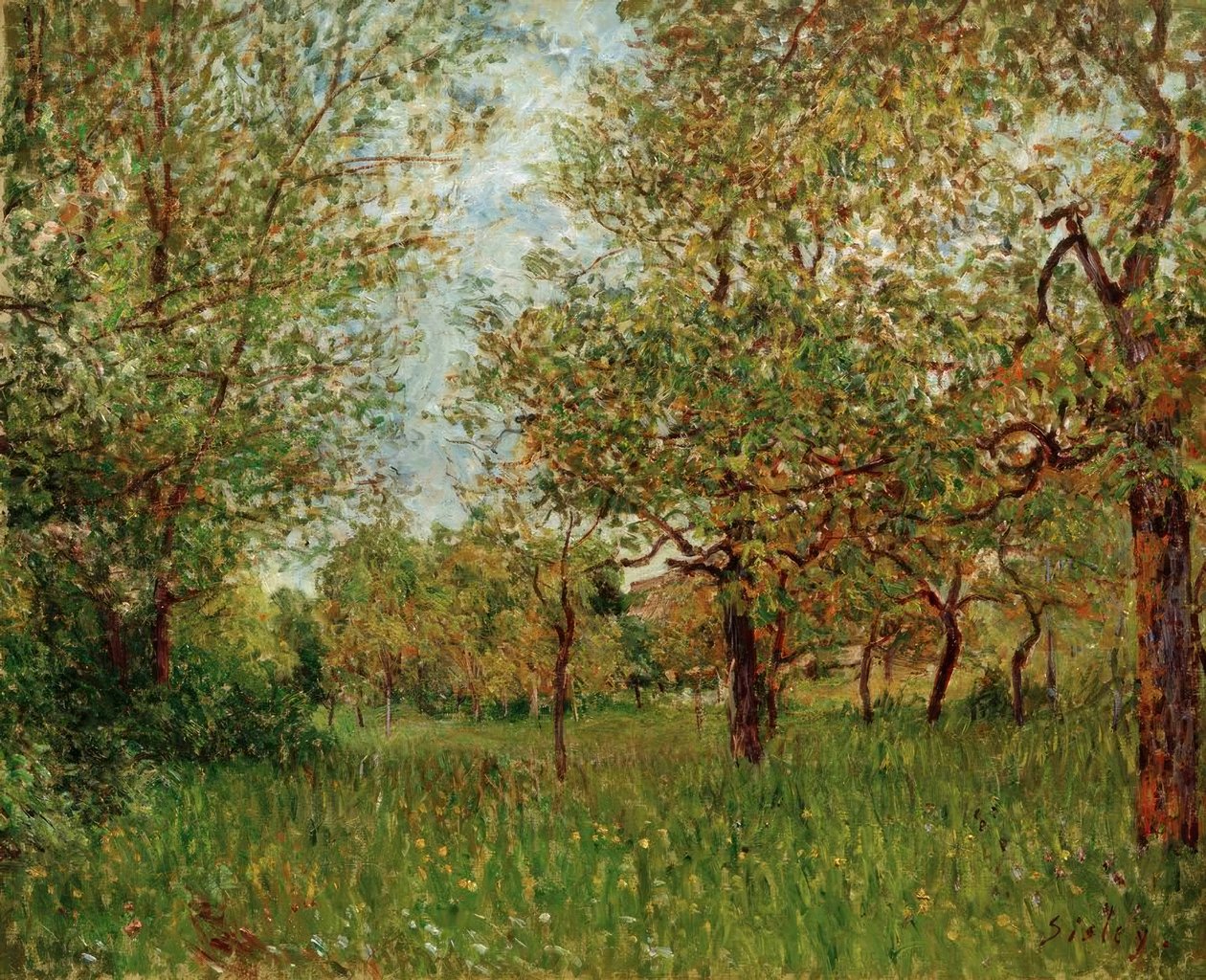 Liten eng i By av Alfred Sisley