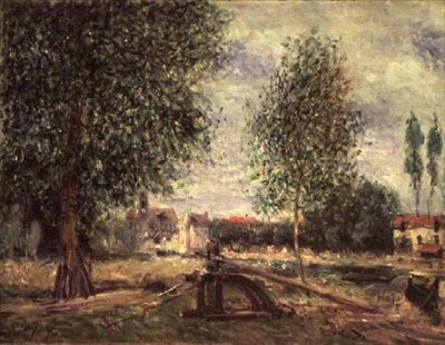 Landskap ved Moret-sur-Loing av Alfred Sisley