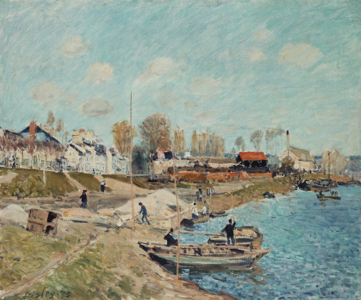 Sand på kaien, 1875 av Alfred Sisley