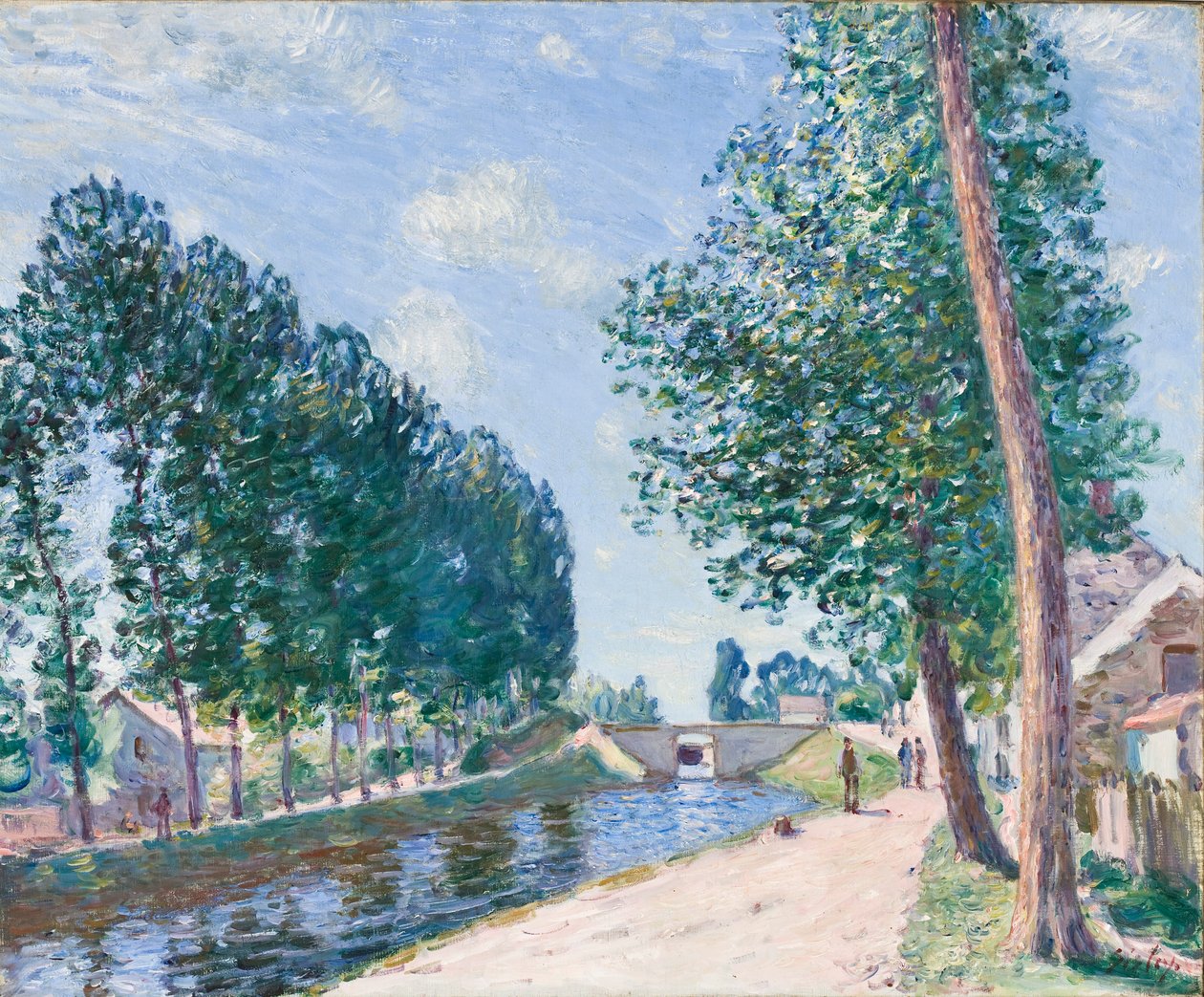 Loing-kanalen ved Moiret, ca. 1892 av Alfred Sisley