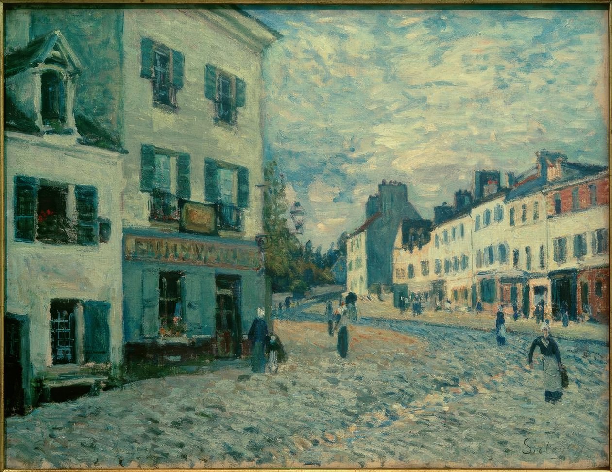 En gate i Marly av Alfred Sisley