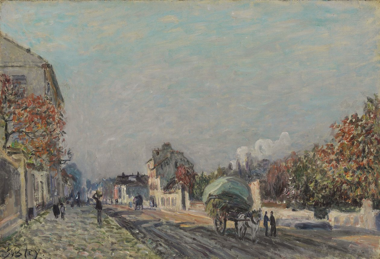 En gate i Marly, 1876 av Alfred Sisley