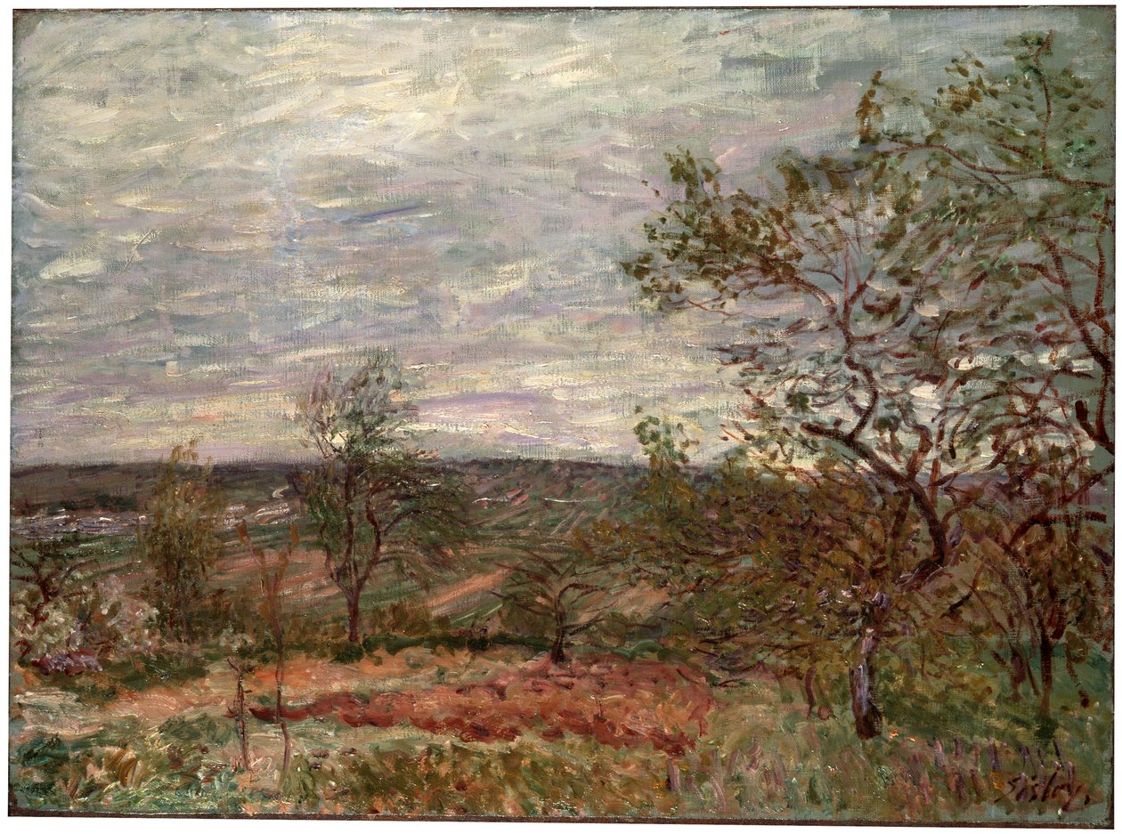 Vindfull dag i Veneux, 1882. av Alfred Sisley