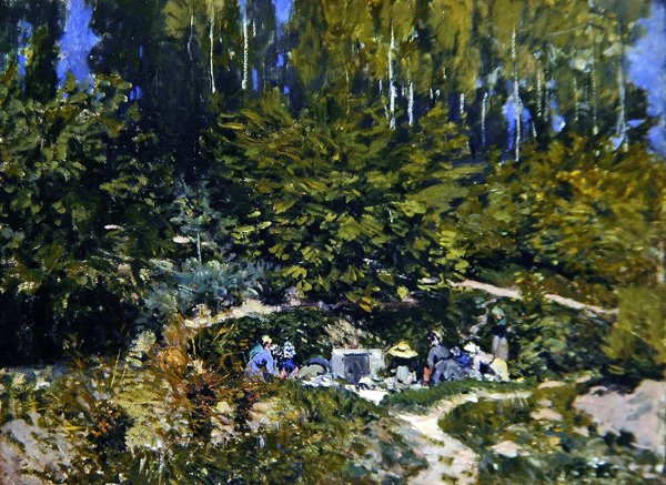 Kvinner hvitvasking av Alfred Sisley