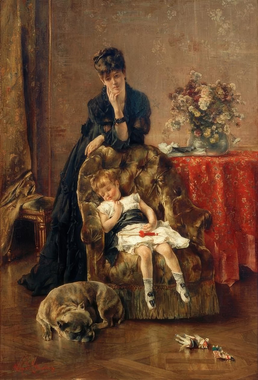 A.Stevens, Det sovende barn av Alfred Emile Stevens