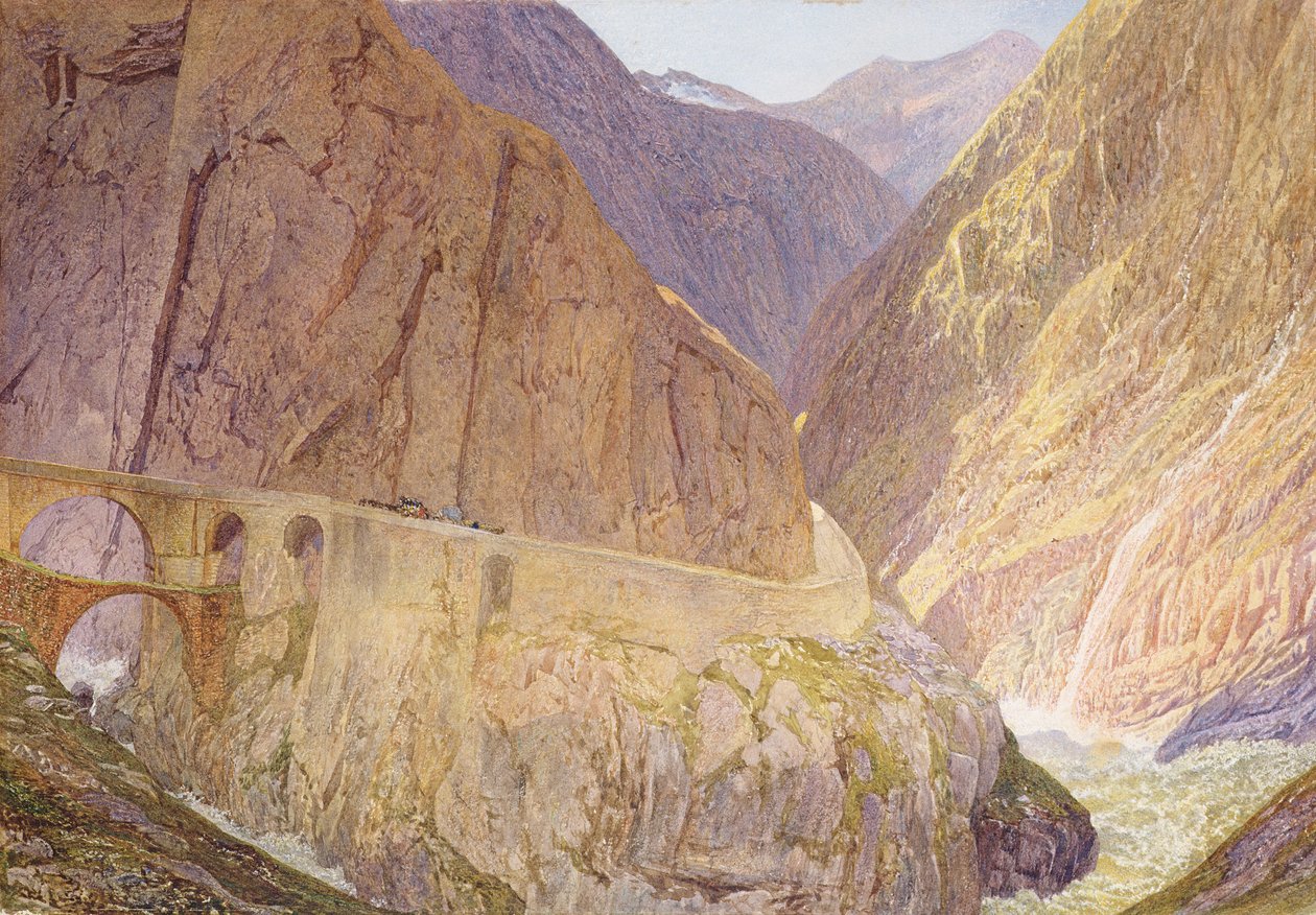 The Devil's Bridge - St Gothard's Pass av Alfred William Hunt