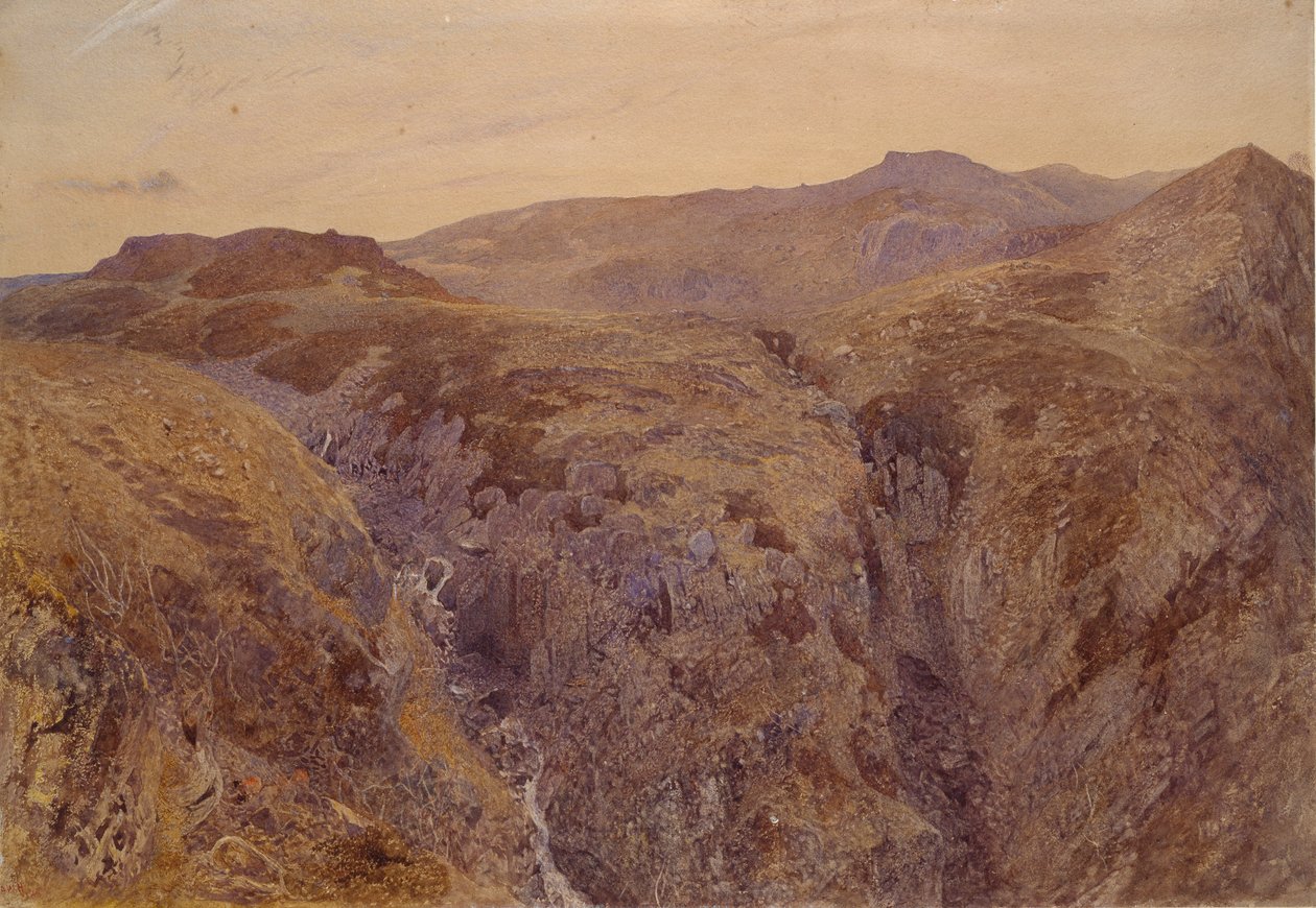 Walisisk landskap, 1858 av Alfred William Hunt