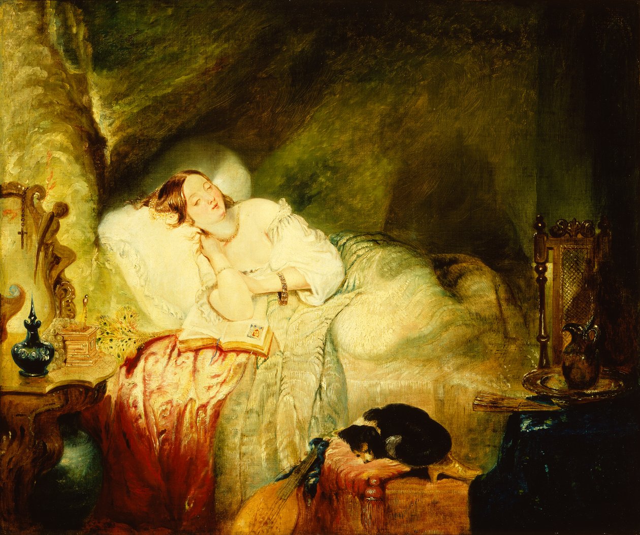 Tornerose (olje om bord) av Alfred Woolmer