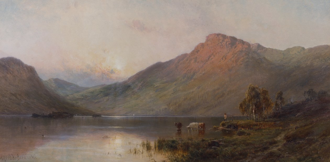 Rosy Morning (olje på lerret) av Alfred de Breanski