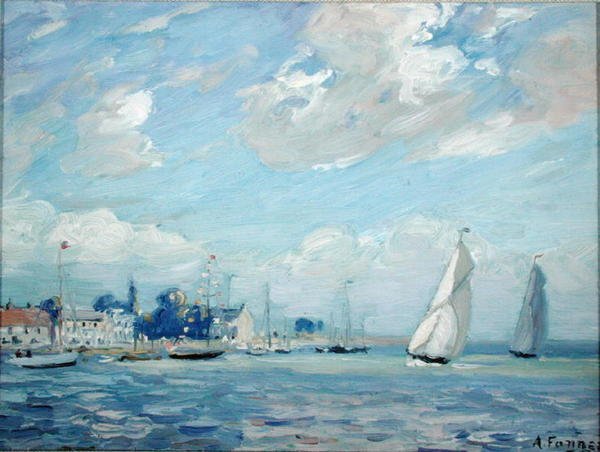 En luftig dag (olje om bord) av Alice Maud Fanner