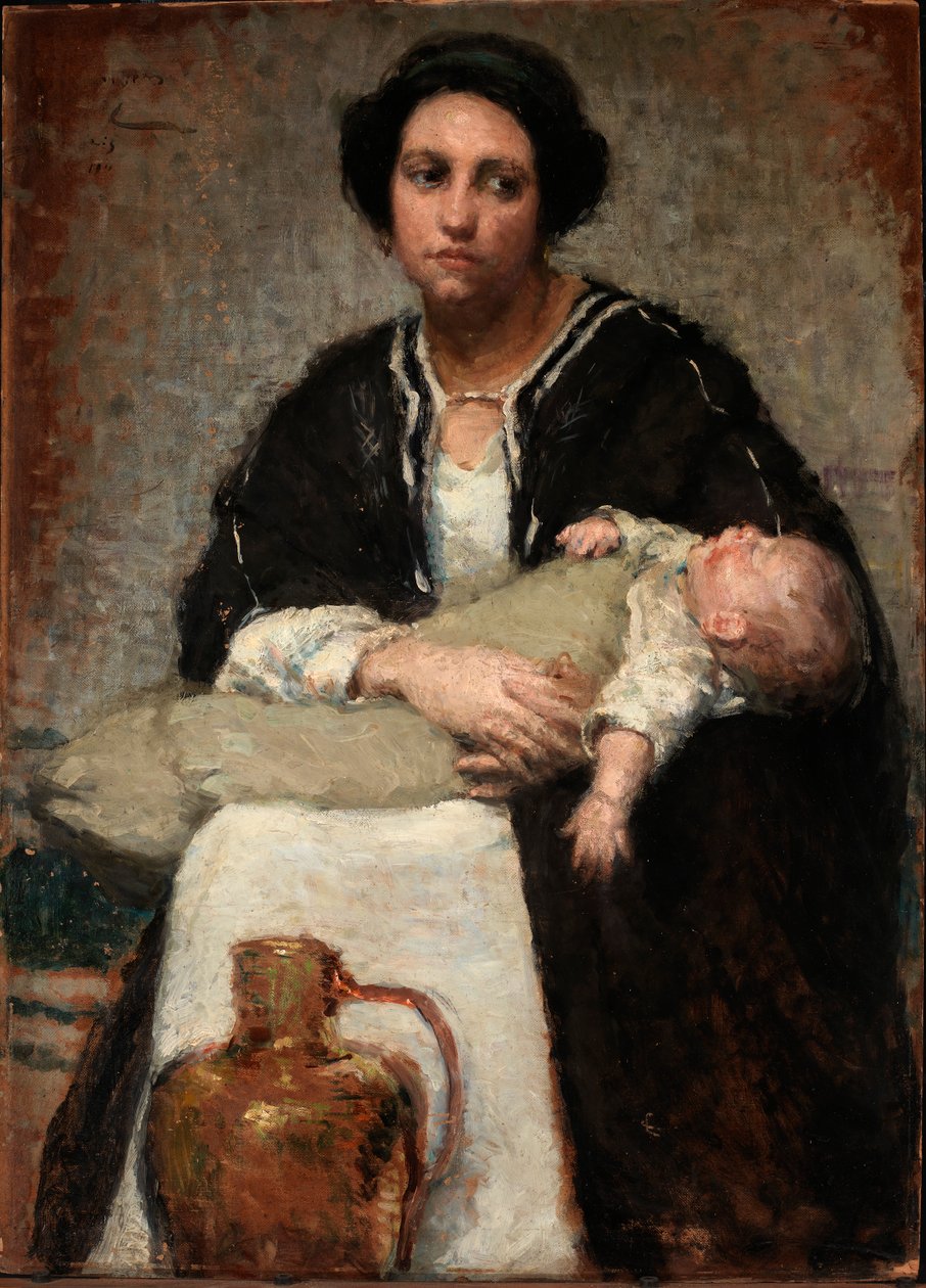 Mor og sovende baby, 1911. av Alice Pike Barney
