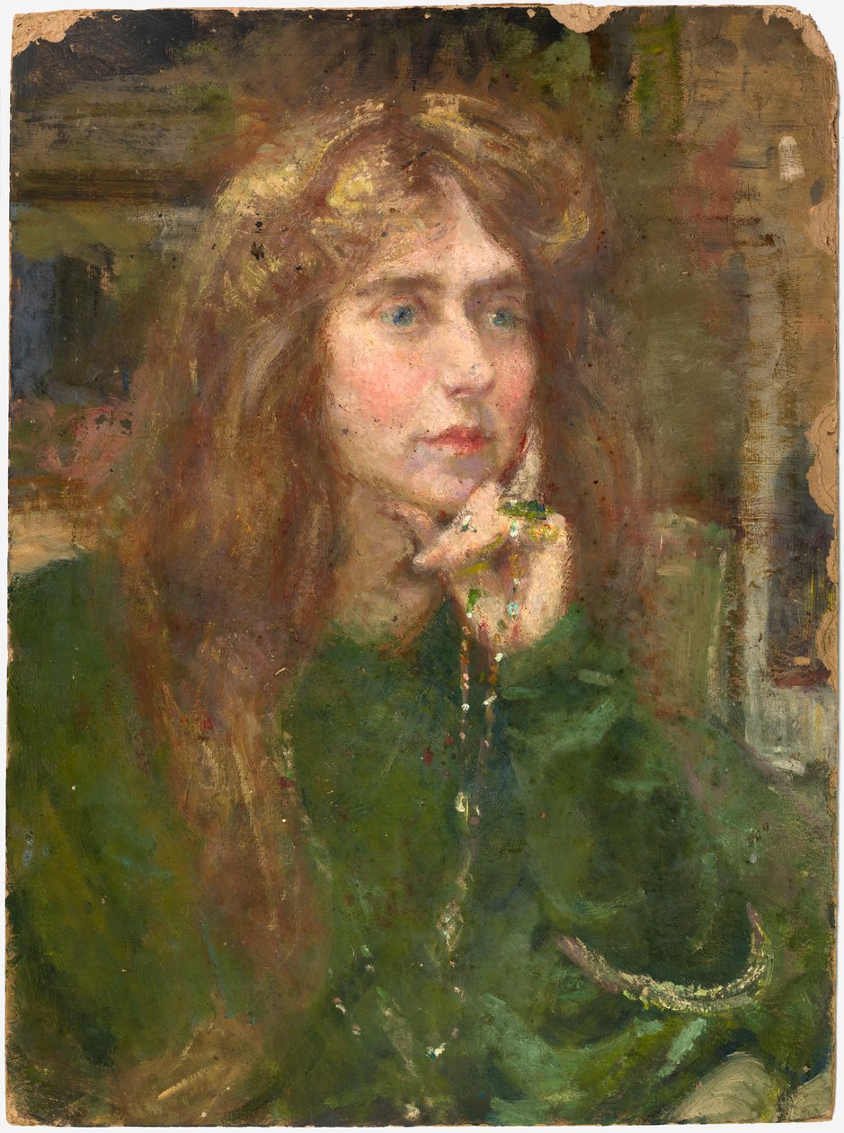 Natalie med halskjede, ca. 1900. av Alice Pike Barney