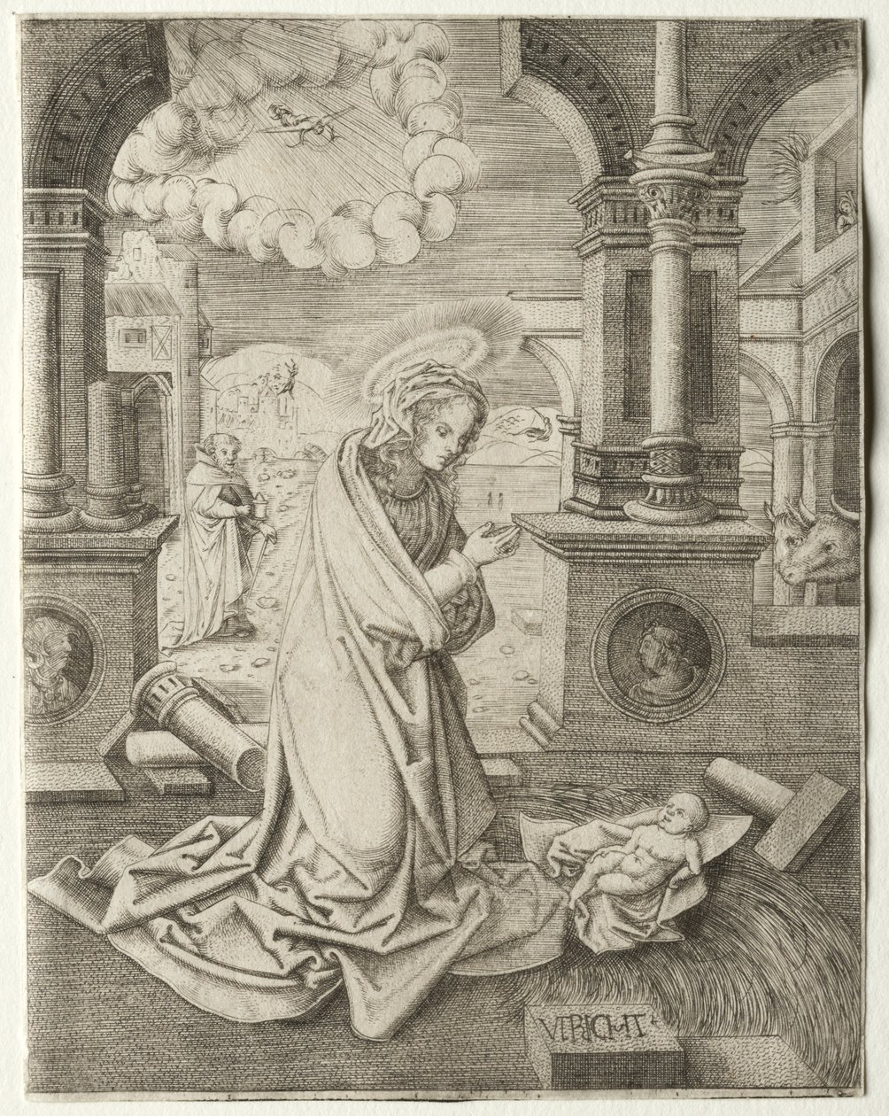 Fødselen, 1520-årene. av Allaert Claesz