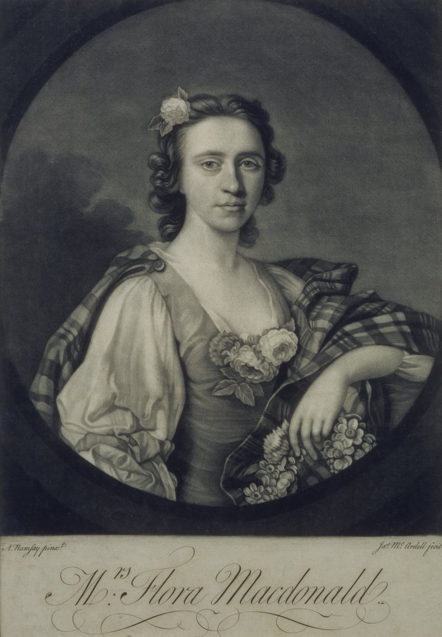 Flora MacDonald, gravert av James McArdell (mezzotint) av Allan Ramsay