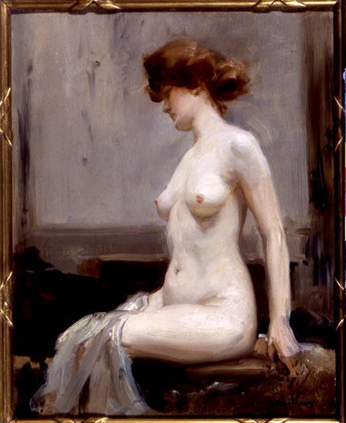 Modellen (olje om bord) av Allan Douglas Davidson