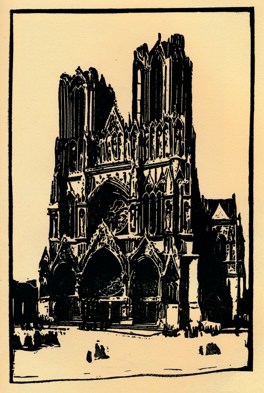 Reims katedral, 1914, 1918 av Allan Douglass Mainds